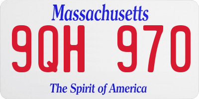 MA license plate 9QH970