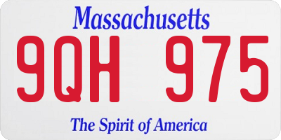 MA license plate 9QH975