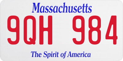 MA license plate 9QH984