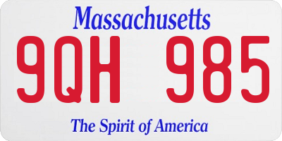 MA license plate 9QH985