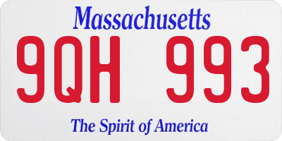 MA license plate 9QH993
