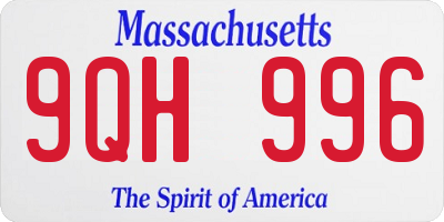 MA license plate 9QH996