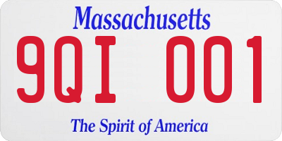 MA license plate 9QI001
