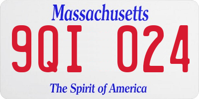 MA license plate 9QI024