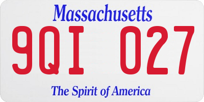 MA license plate 9QI027