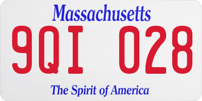 MA license plate 9QI028