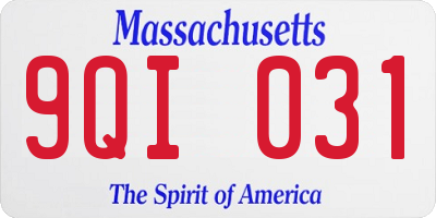 MA license plate 9QI031