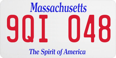 MA license plate 9QI048