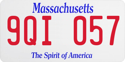 MA license plate 9QI057