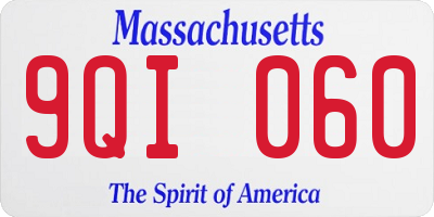 MA license plate 9QI060