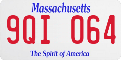 MA license plate 9QI064