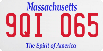 MA license plate 9QI065