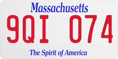 MA license plate 9QI074