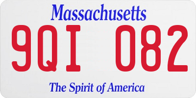 MA license plate 9QI082
