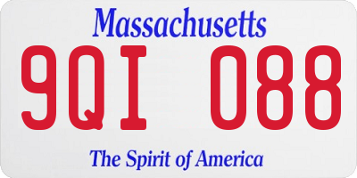 MA license plate 9QI088