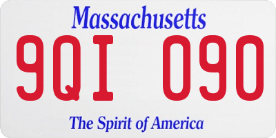 MA license plate 9QI090