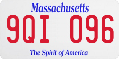 MA license plate 9QI096