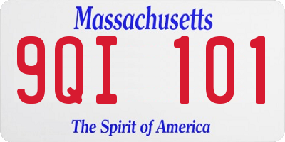 MA license plate 9QI101