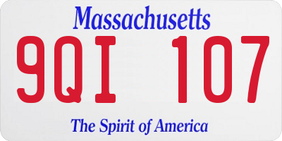 MA license plate 9QI107
