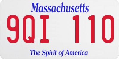 MA license plate 9QI110