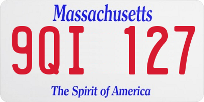MA license plate 9QI127