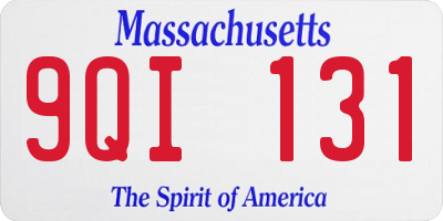 MA license plate 9QI131
