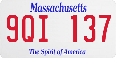 MA license plate 9QI137