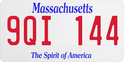 MA license plate 9QI144