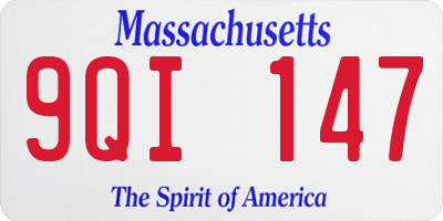 MA license plate 9QI147