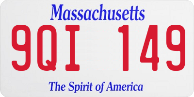 MA license plate 9QI149