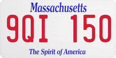 MA license plate 9QI150