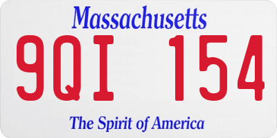 MA license plate 9QI154