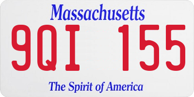 MA license plate 9QI155
