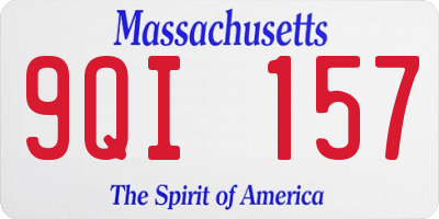 MA license plate 9QI157