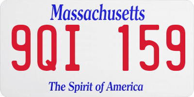 MA license plate 9QI159