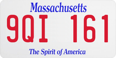 MA license plate 9QI161