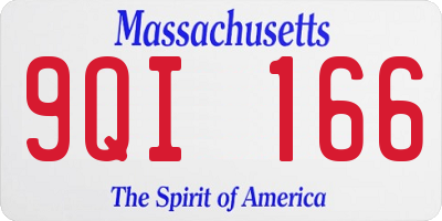MA license plate 9QI166