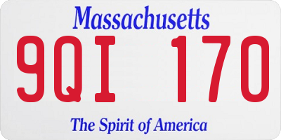 MA license plate 9QI170