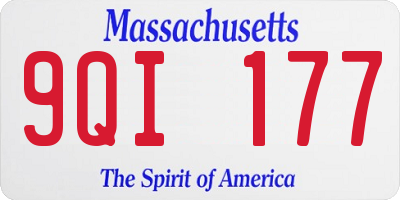 MA license plate 9QI177