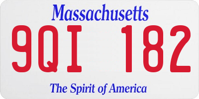 MA license plate 9QI182