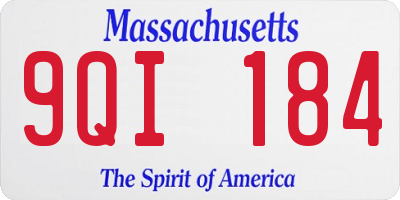 MA license plate 9QI184