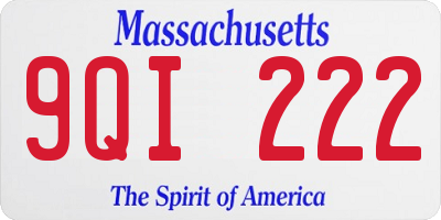 MA license plate 9QI222