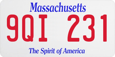 MA license plate 9QI231