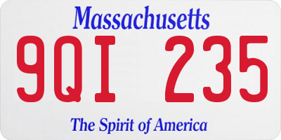 MA license plate 9QI235