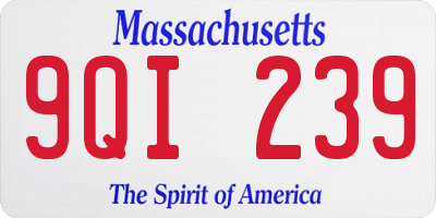 MA license plate 9QI239