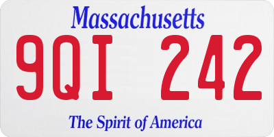 MA license plate 9QI242