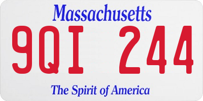 MA license plate 9QI244