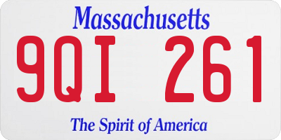 MA license plate 9QI261