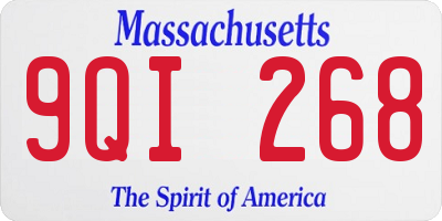 MA license plate 9QI268