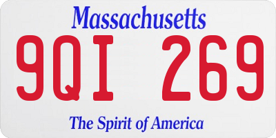 MA license plate 9QI269